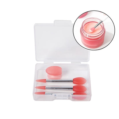 3PCS Silicone Lip Mask Brush With Sucker Dust Cover