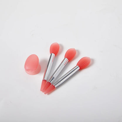 3PCS Silicone Lip Mask Brush With Sucker Dust Cover