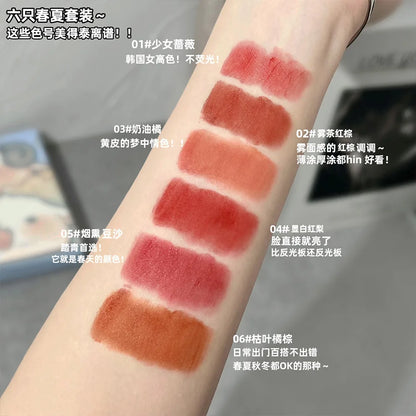 6 PCS Kawaii Lipsticks Set Matte Finish