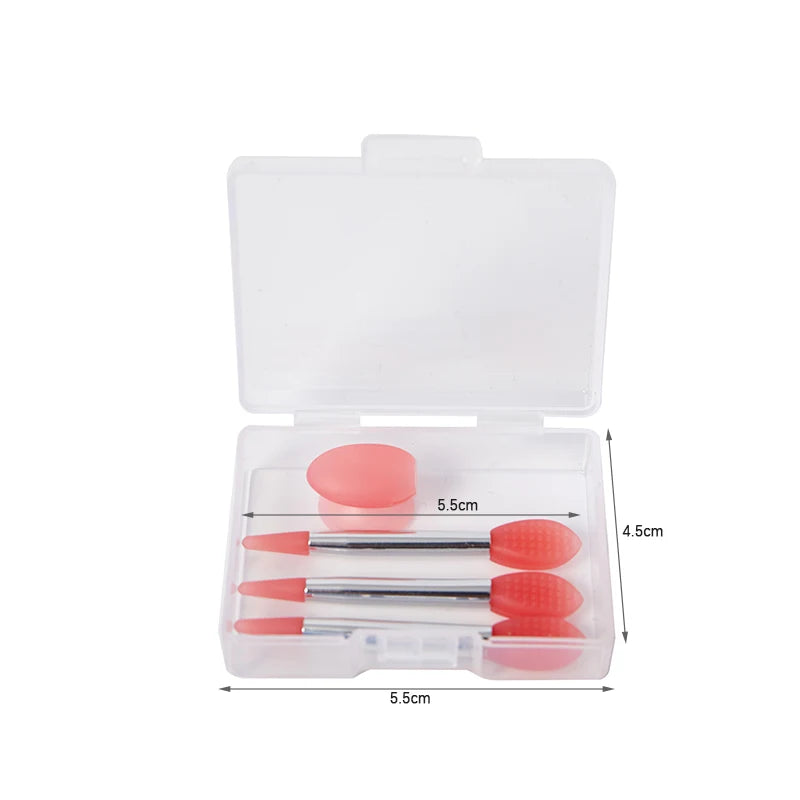 3PCS Silicone Lip Mask Brush With Sucker Dust Cover